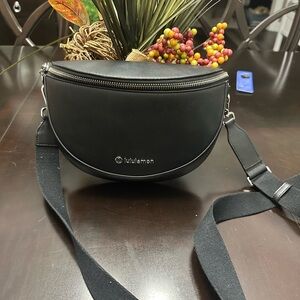 lululemon athletica Black Crossbody Bag with Silver Accents